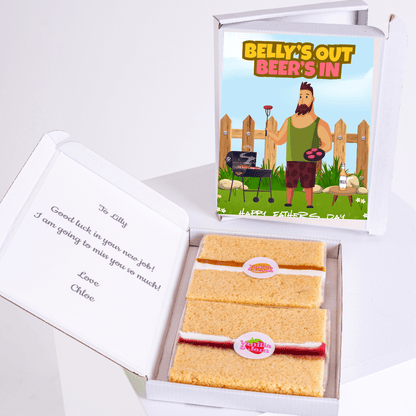 Father's Day gift box with BBQ and beer themed card