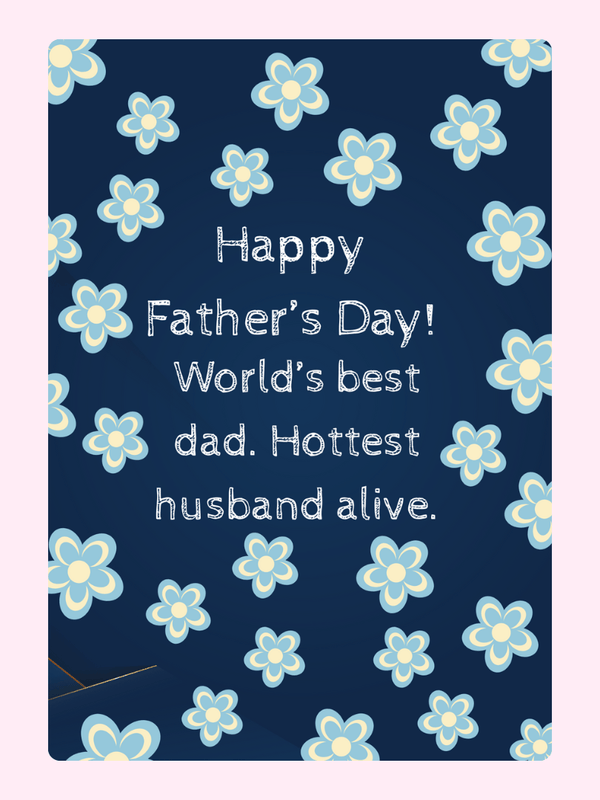 Best dad and hottest husband Father’s Day cake card design
