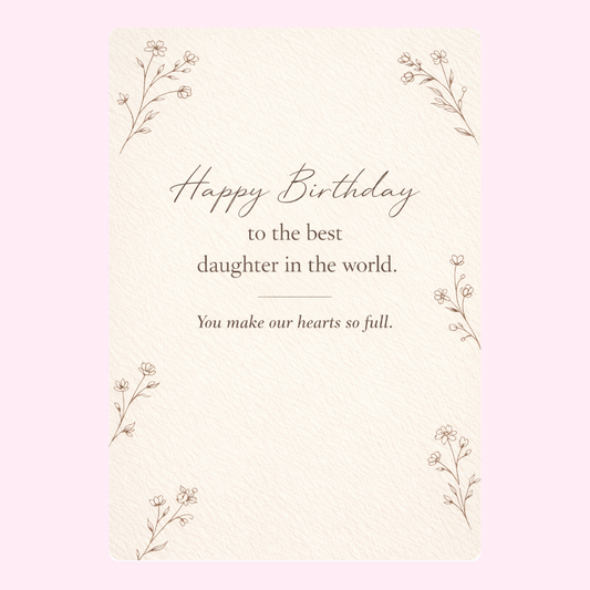 happy birthday to the best daughter card with floral design