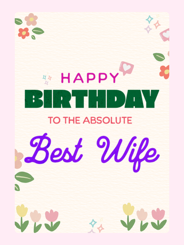 Best Wife Birthday Cake Card