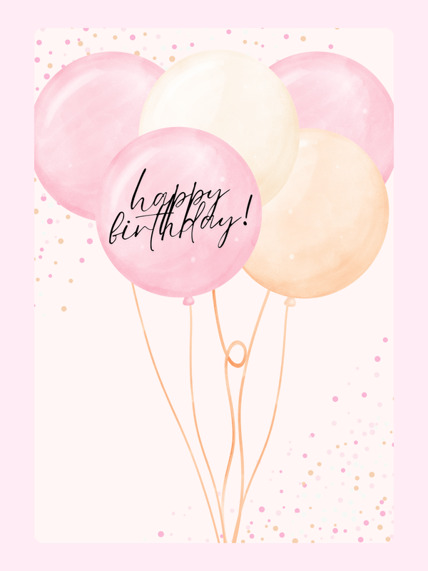 balloons happy birthday card design