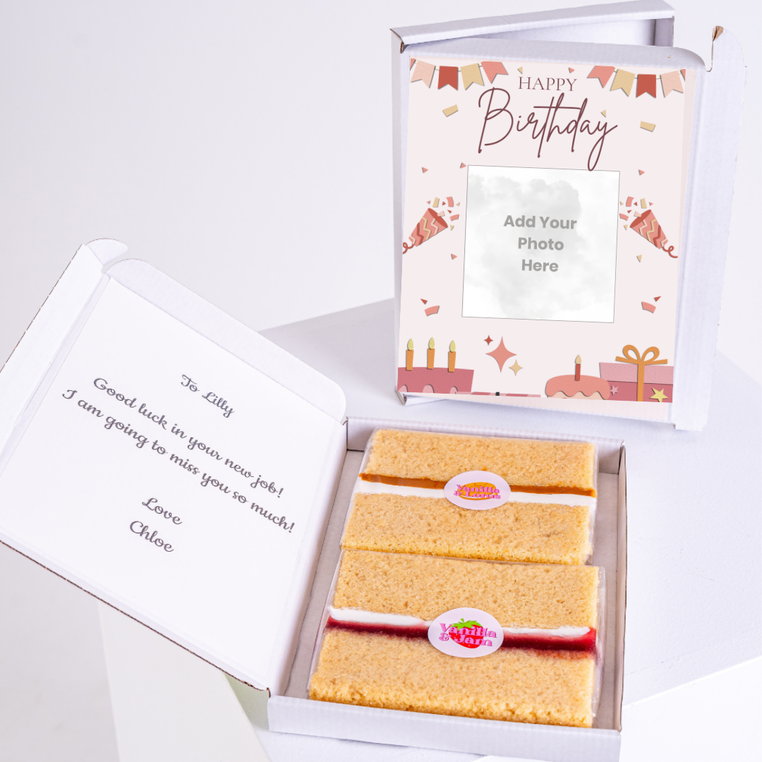 Personalised birthday cake card gift box