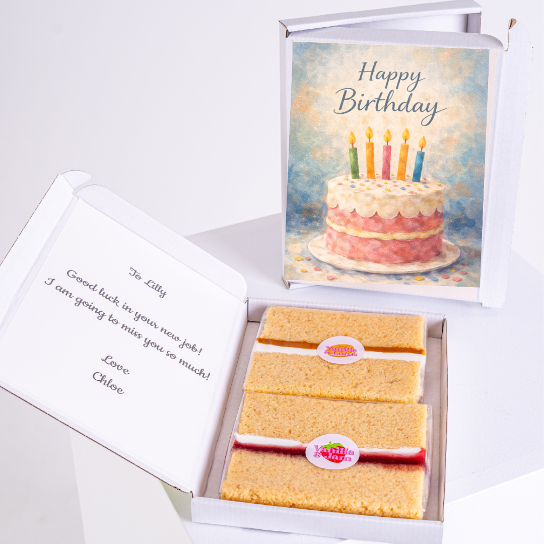 Happy birthday cake card gift box with birthday cake design