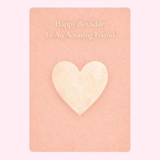 Happy birthday friend card with heart design