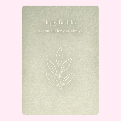 Happy birthday friend card with leaf design