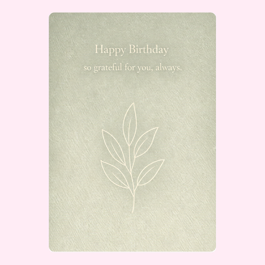Happy birthday friend card with leaf design