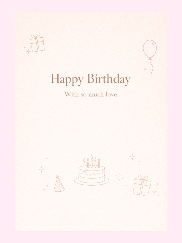 happy birthday with love greeting card design