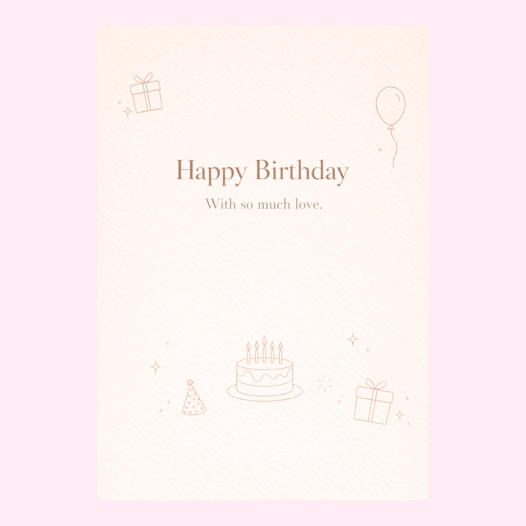 happy birthday with love greeting card design