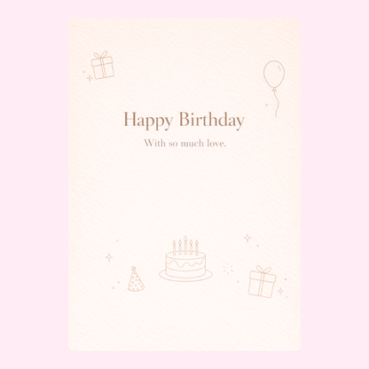 happy birthday with love greeting card design
