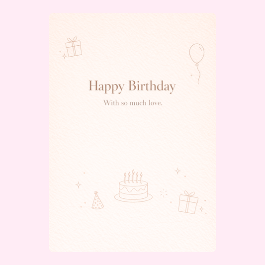 happy birthday with love greeting card design