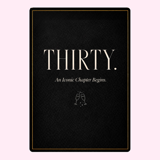 black and gold 30th birthday card design