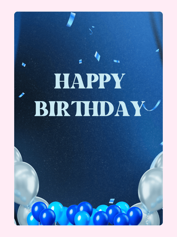 Blue balloons happy birthday celebration card