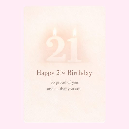 21st birthday candle card design