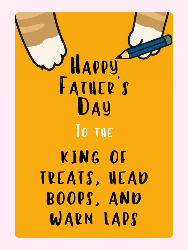 Cat dad Father’s Day cake card design