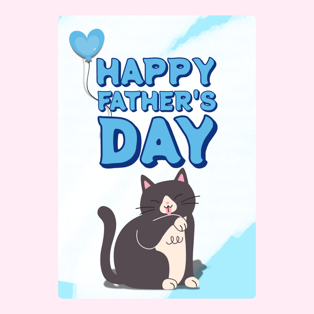 Cat Father’s Day cake card design