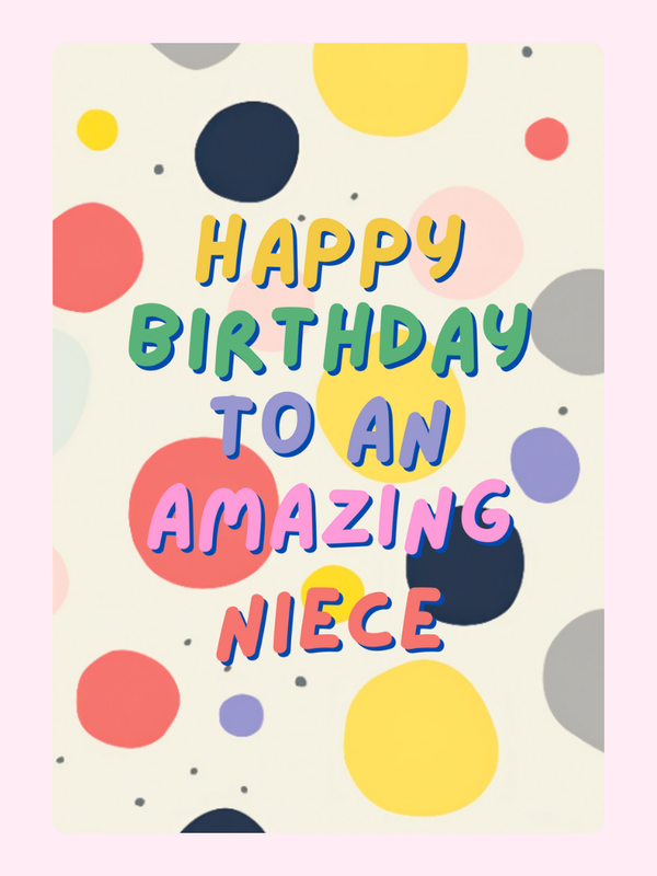 Amazing Niece Birthday Cake Card