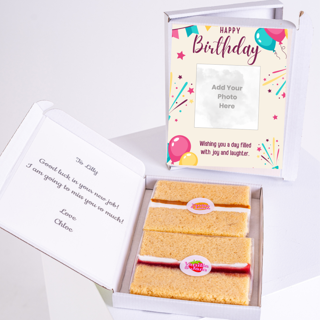 Personalised birthday cake card gift box