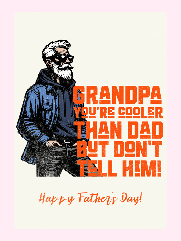 Cooler Grandpa Father’s Day cake card design