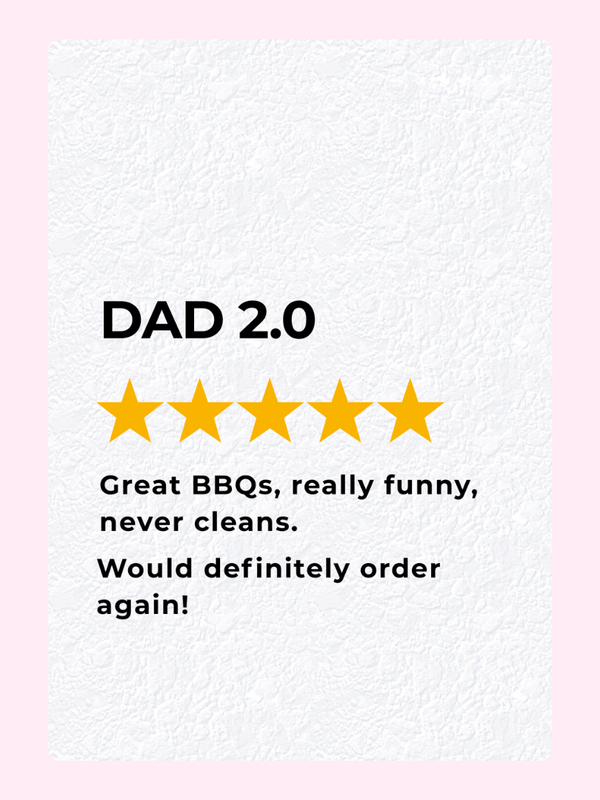 Dad 2.0 Father's Day card with five-star review joke