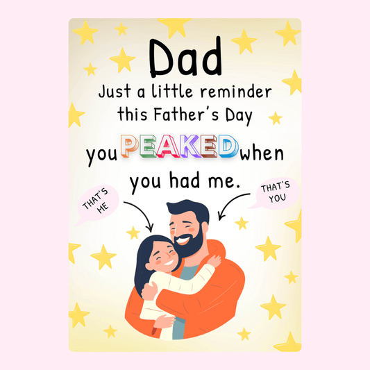 Funny Dad You Peaked Father's Day card