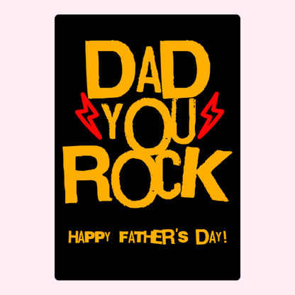 Dad You Rock Father's Day card design