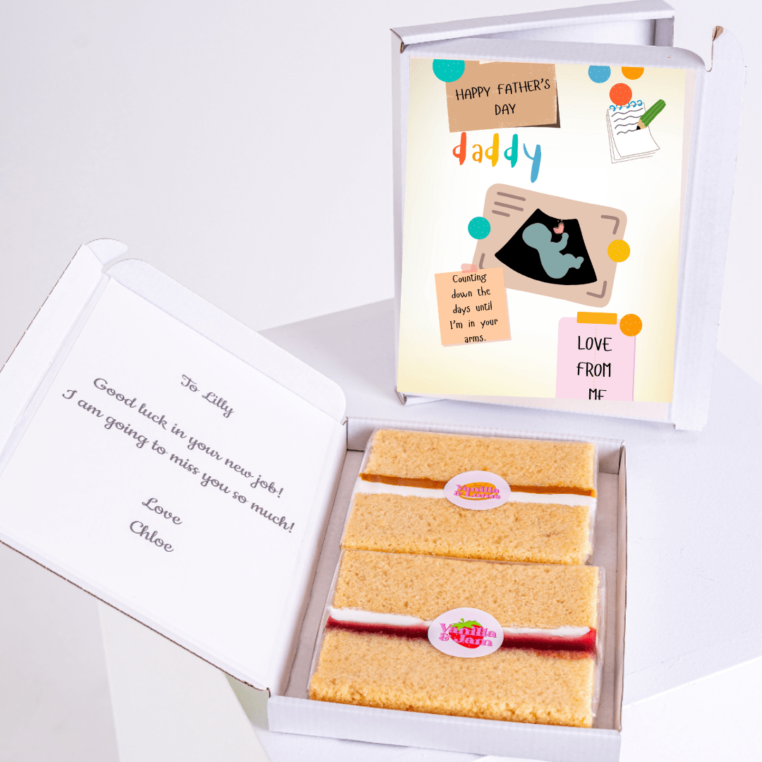 Daddy Father’s Day cake card with cake inside