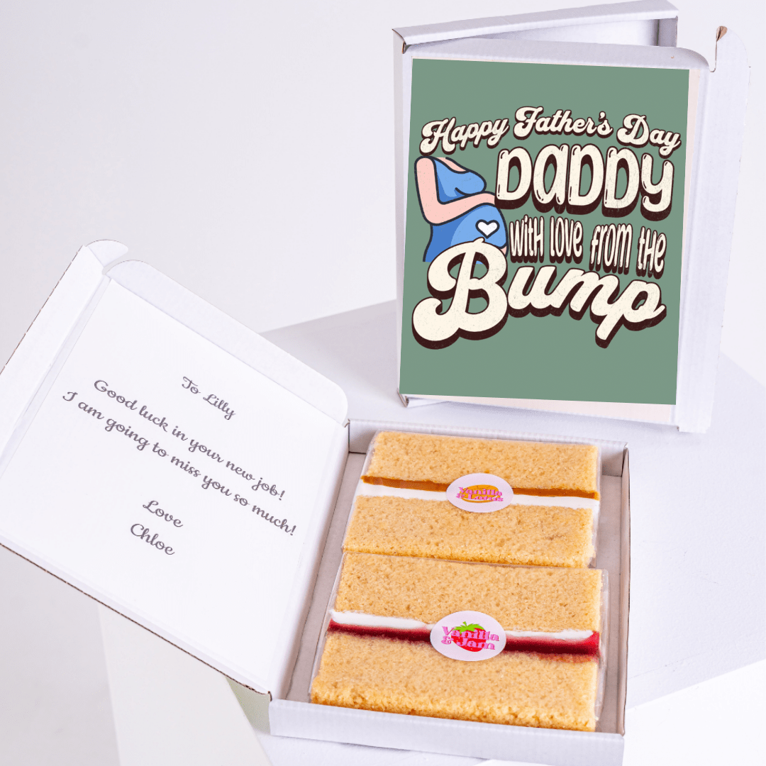 Daddy Father’s Day cake card with cake inside