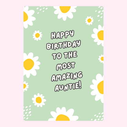 Daisy Happy Birthday Auntie cake card design