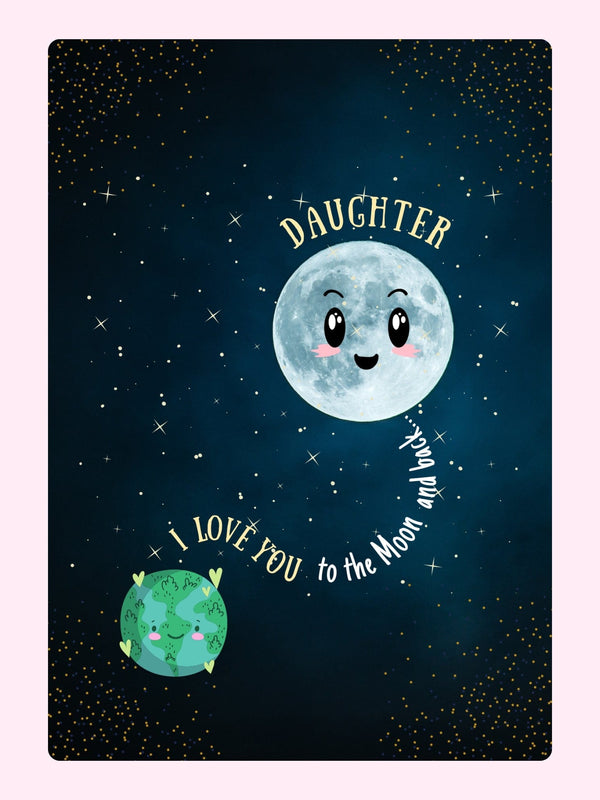 daughter birthday card with moon and stars i love you to the moon and back