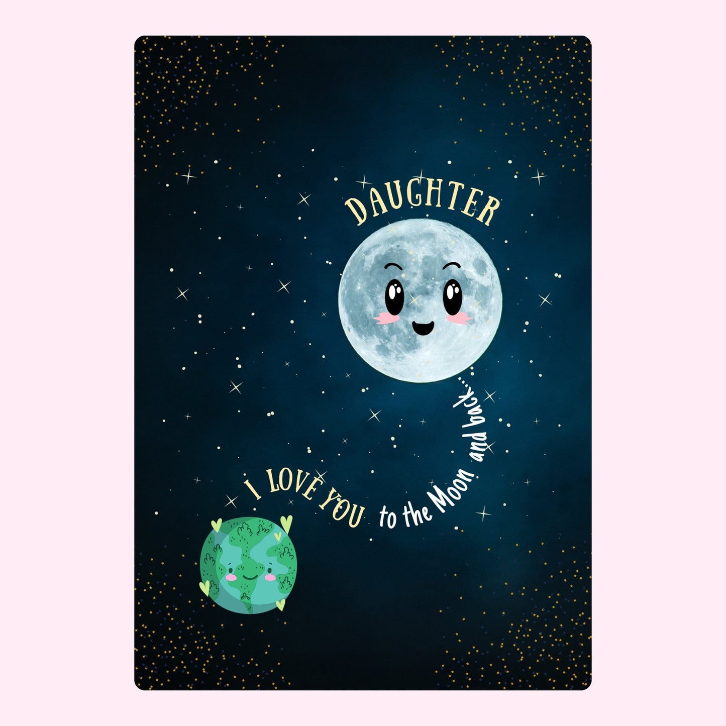 daughter birthday card with moon and stars i love you to the moon and back