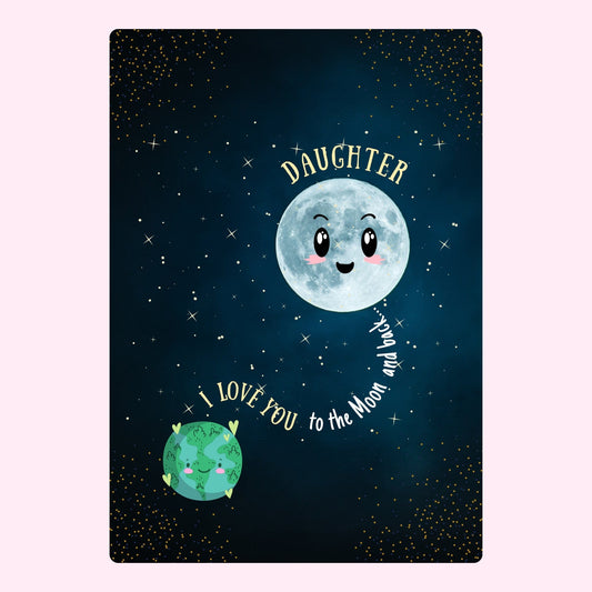 daughter birthday card with moon and stars i love you to the moon and back