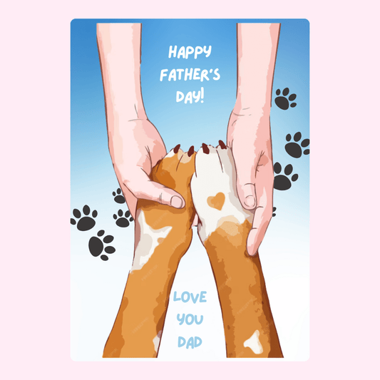 Dog paws Father’s Day cake card design