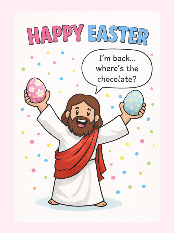 Chocolate Easter Jesus Cake Card