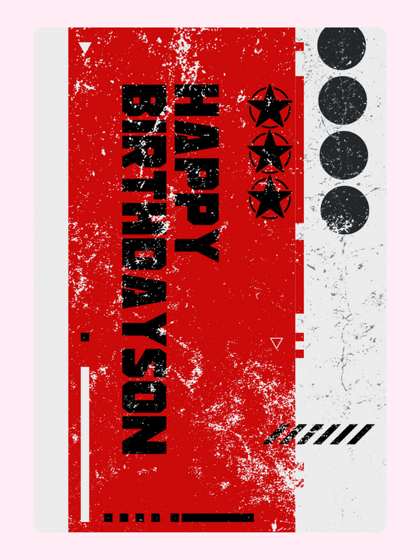 Bold Graphic Birthday for Son Cake Card