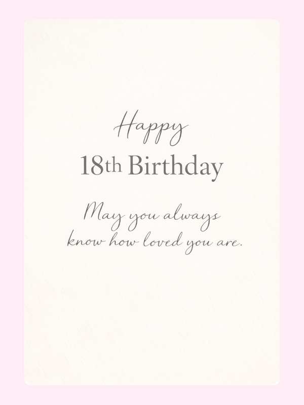 Elegant 18th Birthday Message Design Cake Card