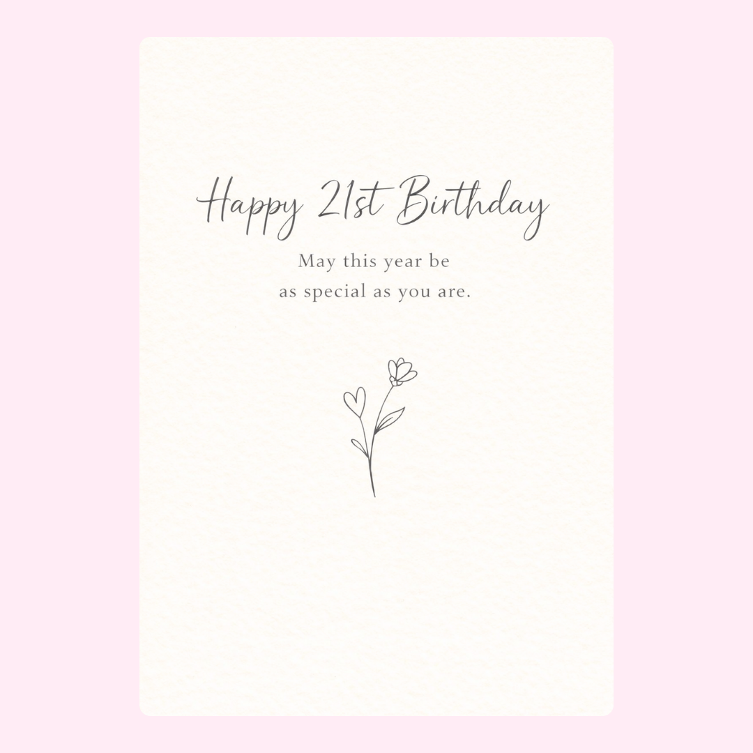 elegant 21st birthday card with floral design
