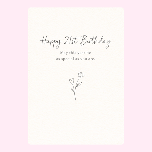 elegant 21st birthday card with floral design