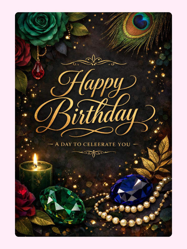 Elegant gold happy birthday card design