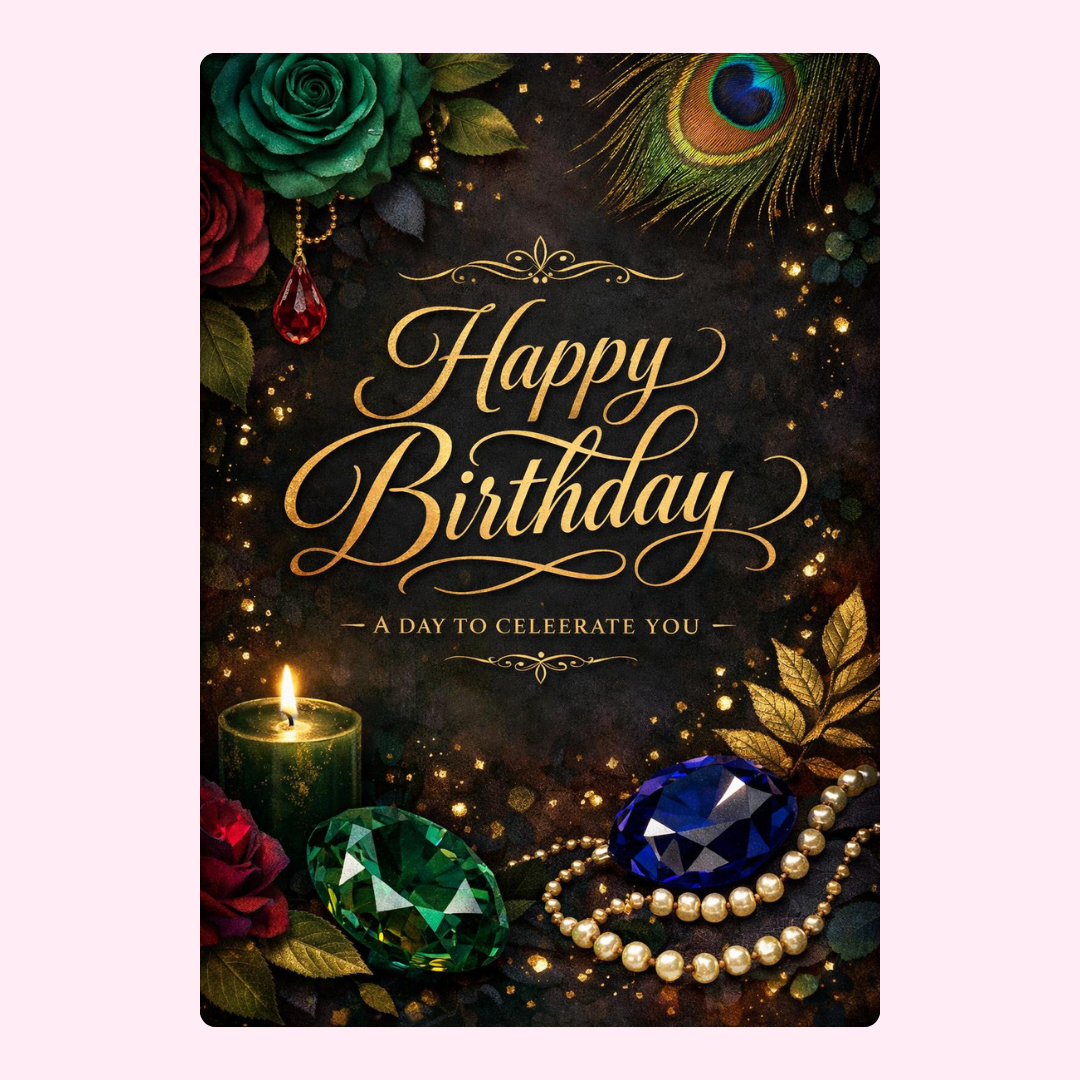 Elegant gold happy birthday card design