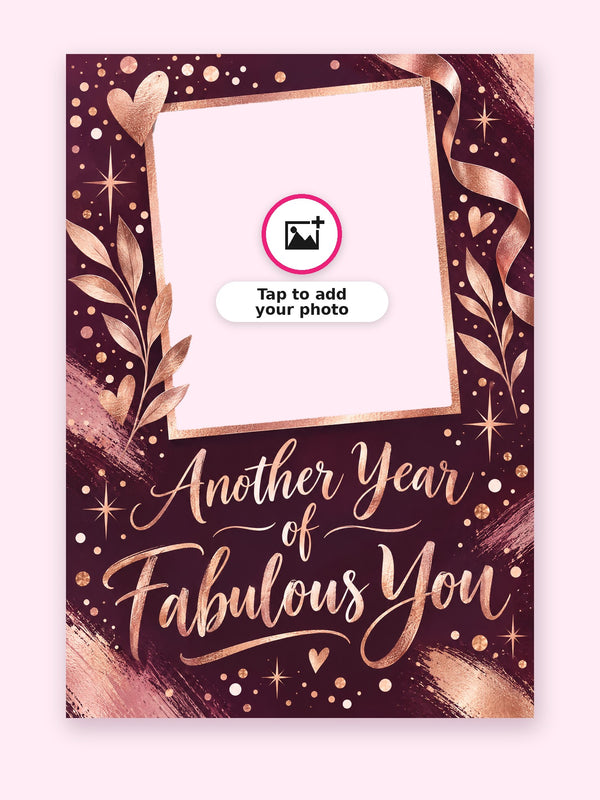 Fabulous You Birthday Cake Card with a space for your own photo