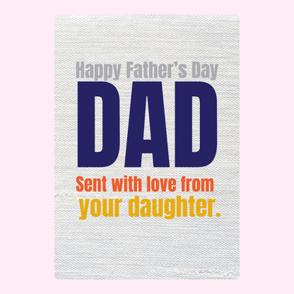 Father's Day card sent with love from daughter