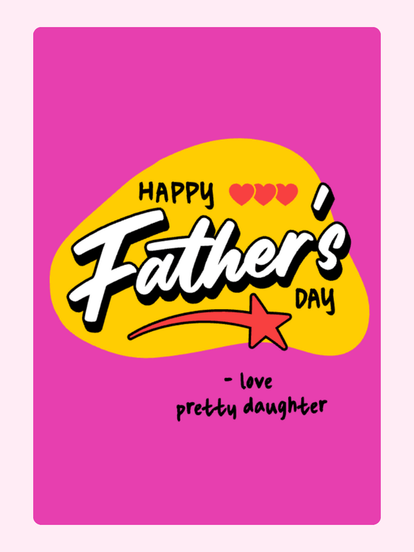 Pretty Daughter Father's Day Cake Card, for Dad