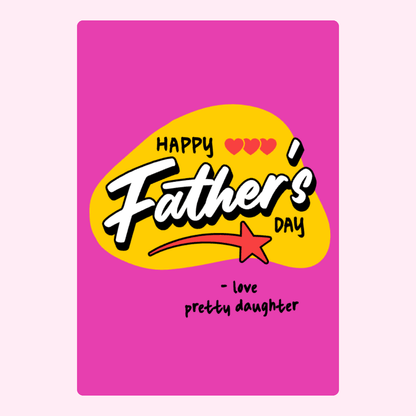Father’s Day card design from pretty daughter with colorful Father's Day message