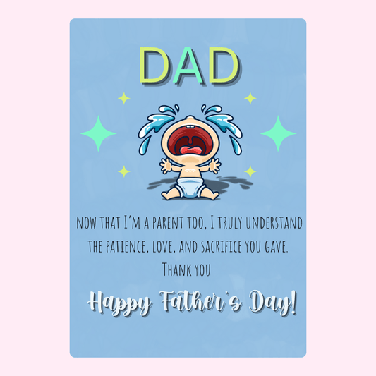 Father’s Day card design thanking Dad for his patience, love and sacrifice