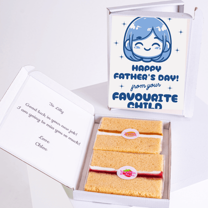 Father’s Day cake card gift box from your favourite child with cute blue illustration