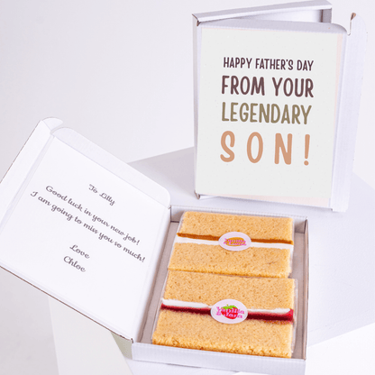 Father’s Day cake card gift box with message from your legendary son