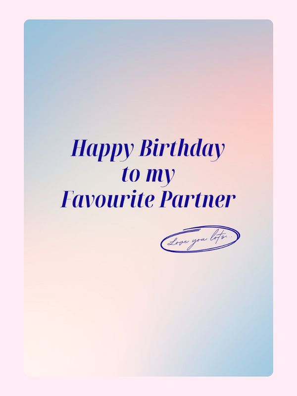 Favourite Partner Birthday Cake Card