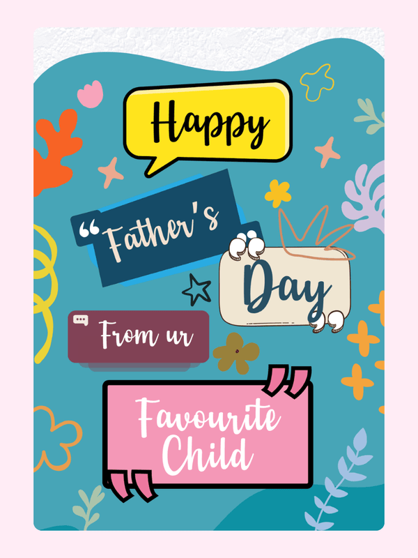 Colourful Favourite Child Father's Day Cake Card