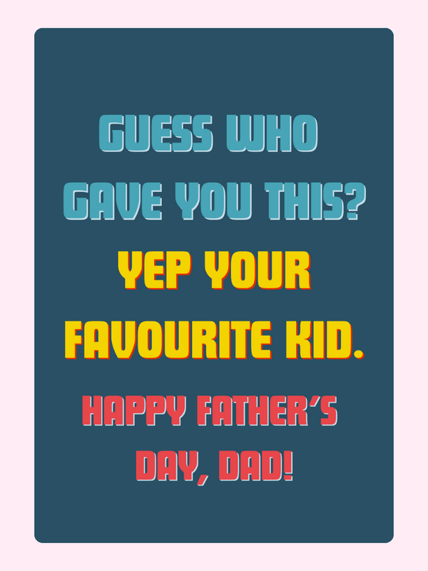 Favourite Kid Father's Day Cake Card