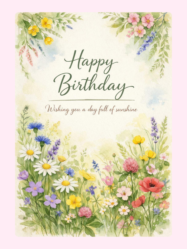 Floral happy birthday card design